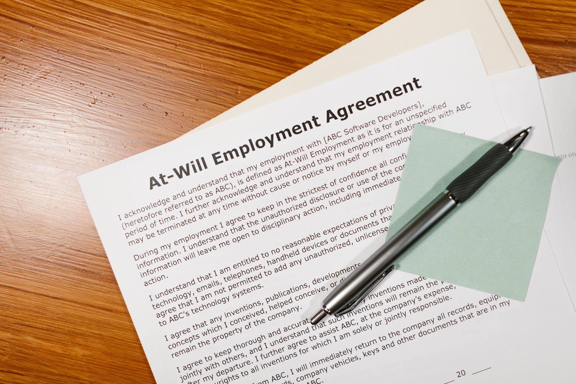 Business contracts on meeting table