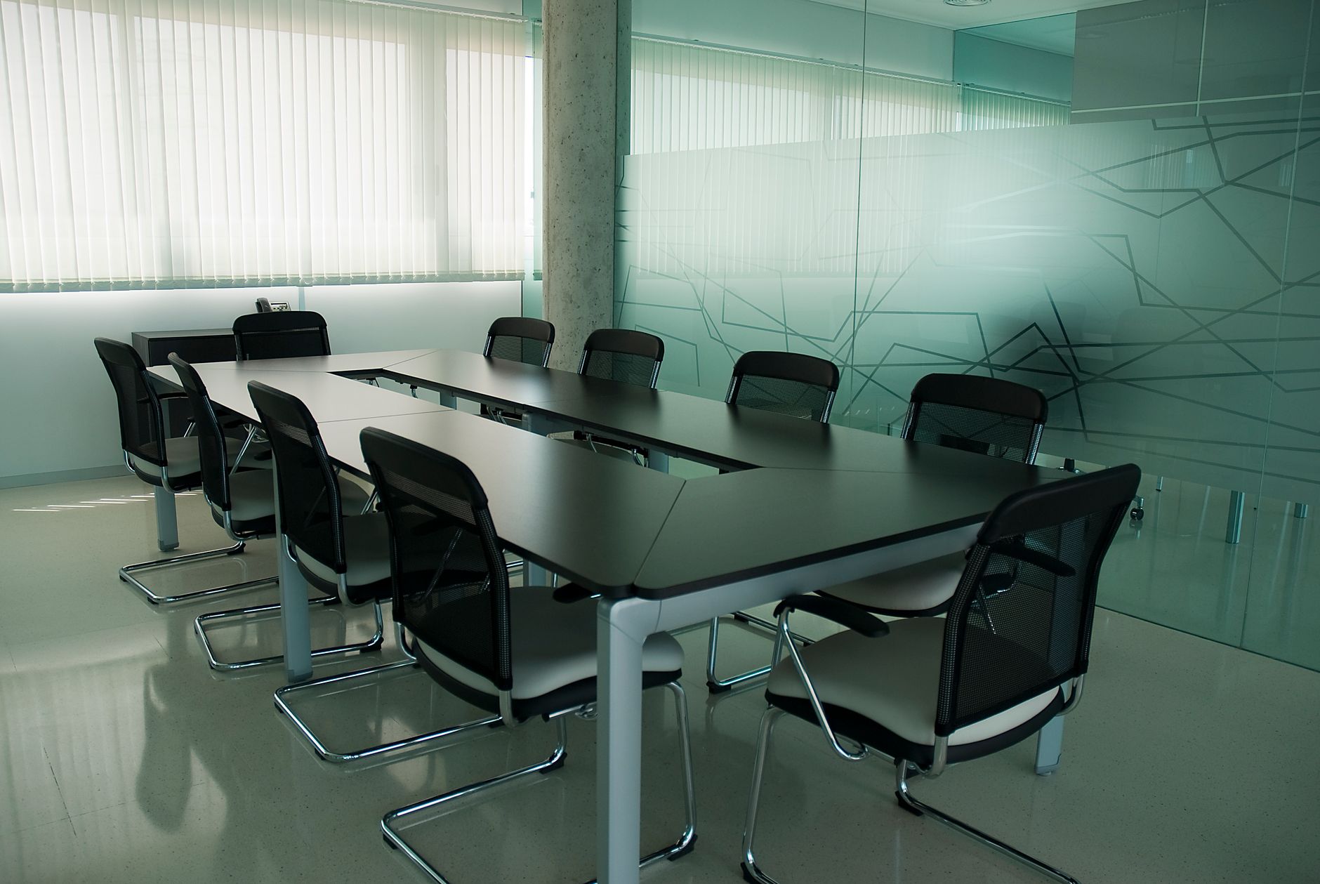 Corporate meeting room glass interior in Vancouver